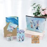 Personalized Gifts Monogrammed Birthday Gifts for Women, Her, Teacher Mother in Law Wedding Christmas Initial Wine Tumbler Makeup Bag Scented Candle Bracelet Set, (Aesthetic Blue Flower M) - Image 5