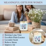 Personalized Gifts Monogrammed Birthday Gifts for Women, Her, Teacher Mother in Law Wedding Christmas Initial Wine Tumbler Makeup Bag Scented Candle Bracelet Set, (Aesthetic Blue Flower M) - Image 7