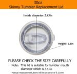 2 Pack 30oz Wine Tumbler Replacement Lids,Spill Proof Splash Resistant Silicone Sliding Covers for Skinny Tumbler Travel Coffee Mug 2.83 inches in diameter - Image 3