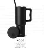 Simple Modern Trek | 40 oz Christmas Tumbler with Handle and Straw Lid | Cup Holder Friendly Insulated Stainless Steel Travel Mug | Holiday Gifts for Women Men Her Him | Winter Trees - Image 5