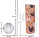 Chicken Gifts For Women Gifts For Chicken Lovers Crazy Fowl Meat Lady Gift Tumbler With Lid And Straw 20oz Stainless Steel Skinny Tumbler Cup Fowl Meat Cup - Image 8