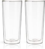 True Double Walled Beer Glasses, Pint Glasses for Beers, Water, Iced Coffee, Cocktails, Game Night, Beer Gifts for Men, BBQ Outdoor Party, Home Bar Accessories, Kitchen Glassware, 16 oz, Set of 2 - Image 5