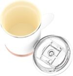 asobu Ultimate Ceramic Travel Mug, 12oz Insulated Stainless Steel Coffee Cup with Handle & Splash-Resistant Lid, Ceramic Lined for Pure Taste, BPA-Free, Double-Wall Vacuum for Hot Drinks - Image 3