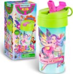 17oz Fairy Kids Water Bottle, Toddler Spout Cover and Carry Handle Design Lid Leak Proof BPA free Cup for Girls Ages 3+ Dishwasher Safe for Sports School Travel Made of Plastic with Silicon Straw - Image 2