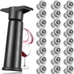 18 Pieces Wine Saver Pump with Vacuum Reusable Preserver Practical Wine Keeper Bottle Sealer Keep Fresh for Kitchen Office Home Adult Party Favor Supplies(Gray) - Image 2