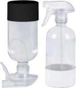 2 Pack 360° Glass Spray Bottles with Silicone Sleeve, 16 oz Empty Refillable Containers with Adjustable Spray Nozzles, Spray Bottles for Hair, Cleaning Solutions and Plants Black&White - Image 2