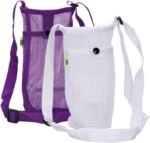 2 Pack Portable Water Bottle Bag with Adjustable Shoulder Strap - Foldable Lightweight Beach Water Bottle Sling Bag for Sports Gym Hiking Camping Walking - Image 2