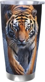 20oz Stainless Steel Tumblers Travel Mug with Lid & Metal Straw River Tiger Tumbler Double Wall Vacuum Insulated Tumbler Coffee Mug Cups fit Car Cupholder Cold & Hot Drinks - Image 2