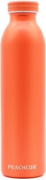 20oz Stainless Steel Water Bottle - Double Walled Vacuum Insulated - Keeps Hot for 12 & Cold for 24 Hours - BPA-Free - Leak Proof Reusable - Thermo Flask for Sports, Outdoor (Orange) - Image 2