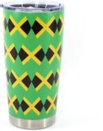 20oz Tumbler with Lid, Stainless Steel Vacuum Insulated Double Wall Travel Tumbler, Durable Insulated Coffee Mug,Jamaican Flag,Reggea,Rasta,Caribbean(Jamaican02 - Image 2