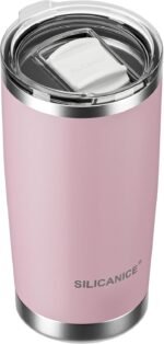 20oz Vacuum Insulated Tumbler - Double Wall Stainless Steel Coffee Mug with Detachable Slider Lid, BPA Free, Car Cup Holder Compatible - Gym/Office/Travel/Home -Pink Sand - Image 2