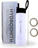 24 oz White Water Bottle with Magnetic Phone Holder- Double Wall Stainless Steel Vacuum Insulated Water Bottle with Straw- Thermal Water Bottle for Gym, Sports, Travel, Hiking & Camping - Image 2