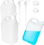3 Pcs 1 Gallon Plastic Jugs with Caps Empty Storage Containers with Pump Head Bottle Cap and Handles Reusable HDPE Gallon Jugs for Water Oil Soy Sauce Detergent Liquid - Image 2
