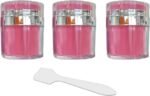3 Pcs Airless Pump Bottles,3.4oz Refillable Travel Lotion Containers,Pink Push Down Pump Dispenser for Makeup,Leakproof Cosmetic Moisturizer Cream Skincare Travel Bottles Vacuum Airless Jar kit - Image 2