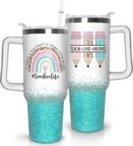 30oz Teacher Tumbler with Handle, Teacher's Day Water Bottle Cup, Birthday,Christmas,Graduation Gifts for Teachers - Image 2