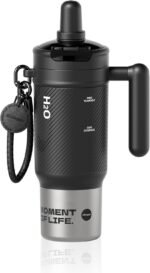 32 oz Insulated Tumbler with Handle and Straw - Premium 316 Stainless Steel Leak-Proof Water Bottle, Ideal for Gym, Office, Travel & Outdoors, Tactical Insulated Mug - Tactical Matte Black - Image 2