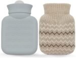 320ml Hot Water Bottle with Knited Cover, Mini Hot Water Bag for Pain Relief, Waist, Back, Neck, Shoulders, Small Leak Proof Hot Water Bottle with Removable Cover for Women, Kids, Best Gifts - Image 2