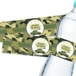 32PCS Tank Happy Birthday Water Bottle Labels, Army Camouflage Birthday Water Bottle Stickers for Boy, Army Military Water Bottle Wrappers, Camo Themed Party Decoration - Image 2