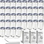 36 Pack, 20oz Stainless Steel Bulk Tumblers with Lids and Straws, Leakproof Double Wall Travel Mug for Hot/Cold Drinks, Home Office Outdoor Party Use, Durable Powder Coated Insulated Cup/White - Image 2