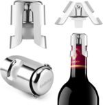 3Pack Leak-Proof Champagne Bottle Stoppers, Stainless Steel Reusable Wine Stoppers, Vacuum Sealer for Fresh Sparkling Wine - Image 2