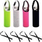 4 PCS Water Bottle Carrier with Shoulder Strap 16oz-21oz, Neoprene Sleeve Cup Holder Pouch with Carrying Handle for All Portable Sport Water Bottle -4 Colors - Image 2