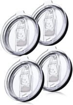4 Pack 30 oz Tumbler Lid, Replacement Lids Compatible for YETI 30 oz Tumbler,Travel Mug,Spill Proof Splash Resistant Silicone Sliding Covers,Straw Friendly, BPA Free - Image 2