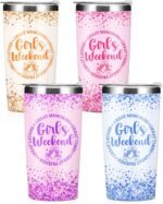 4 Pcs Girls Weekend Gifts for Women Bestie 20 oz Insulated Tumbler with Lid, Girls Trip Gifts Favors Stainless Steel Travel Tumbler Cups, Trip Vacation Bachelorette Party Camping Gift - Image 2