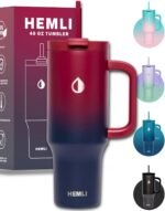 40 Oz Tumbler with Handle and Straw, Insulated Tumbler with Leakproof 2-in-1 Lid and Straw, Reusable and Portable Water and Coffee Stainless Steel Travel Mug, Vacuum Insulated - Image 2