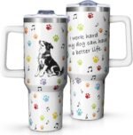 40oz Tumbler With Handle And Straw，Gifts for Dog Lovers, I Work Hard So My Dog Can Have a Better Life,Funny Birthday Christmas Inspirational Gifts, Cute Puppy Stainless Steel Cup Coffee Travel Mug - Image 2