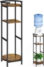 5 Gallon Water Dispenser Jug Stand 3-Tier Drink Beverage Dispenser Holder with Storage Shelf, 36.5'' Tall Water Stand for 1-5 Gallon Water Bottles/Crocks, Water Jug, Plants, Rustic Brown & Black - Image 2