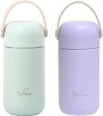 5.5oz Mini Tumbler Stainless Steel Vacuum Insulated Water Bottle Double Wall Thermos Flask Small Size BPA Free Leakproof (Periwinkle-Green Combo) - Image 2