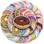 50Pcs Donut Stickers, Waterproof Vinyl Food Decor Decals for Laptop, Phone, Water Bottle, Notebook - Personalized Stickers for Kids, Adults & Dessert Lovers(Donut) - Image 2