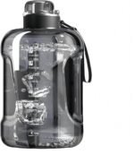 50oz & 84oz Motivational Water Bottle - Time-Marked, Leak Proof & BPA free. 2-in-1 Lid with Straw, Food-Grade Tritan. Half Gallon Sized, Ideal for Gym, Fitness & Outdoor Activities (50oz, Grey) - Image 2