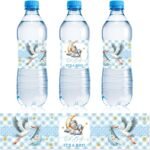 50pcs Baby Shower Water Bottle Labels, Waterproof Decorative Water Bottle Labels Personalized Water Bottle Wrap Stickers for Baby Shower Party Decorations (Boys Style 1) - Image 2