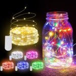 6 Pack Fairy Lights Battery Operated String Lights - 7ft 20 LED Waterproof Silver Wire Firefly Lights for DIY Wedding Décor Table Centerpieces Craft Mason Jars Party Decor(Mixed-Colour) - Image 2