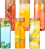 6 Pack Glass Bottles with Lids 12 oz Juicing Bottles Reusable Glass Wide Mouth Juice Bottle for Juicing Airtight Leak Proof Drinking Milk Water Bottle for Juice Tea Milk Storage - Image 2
