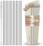 6-Pack Straws for Owala FreeSip Sway Insulated Stainless Steel Water Bottle 40oz, Replacement Straw for Owala FreeSip Sway 40 OZ Accessories, Reusable,Tritan,Dishwasher Safe,Food Safe,BPA Free,Clear - Image 2