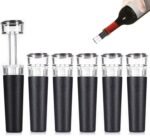 6 Pack Vacuum Wine Stopper, Reusable Silicone Caps, Air Remover Corks, Leakproof Wine Bottle Sealer for Wedding & Birthday Party - Image 2