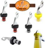 6 Pcs Wine Stoppers, Food-safe Silicone Vacuum Bottle Stoppers, Expanding Manual Beverage Stopper, Reusable Wine Bottle Corks for champagne, beer, whiskey, soda, beverage, water (Red / Yellow / Black) - Image 2