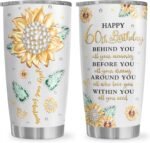 60th Birthday Gifts for Women Tumbler 20oz, Happy 60th Birthday Decorations, 60 Year Old Gifts for Women/Her/Mom/Grandma - Image 2