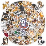 65 Pcs Cute Dogs Water Bottle Stickers for Kids, Vinyl Waterproof Animal Decals for Classroom School, Students Teachers Supplies Prizes for Kids Teen Girls - Image 2