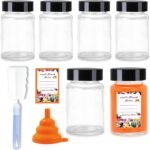 6Pack 2oz Glass Shot Bottles with Caps,Juicing Bottles Reusable,Ginger Shot Glasses Containers for Liquids,Sample,Wellness Shot,Turmeric,Juice,DIY,with Funnels,Stickers,Wide Mouth,Leakproof - Image 2