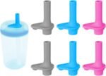6pcs Replacement Bite Valve for Zak Designs Kelso 15oz, Silicone Mouthpiece Straw Accessories BPA-Free Water Bottle Parts Compatible with Zak Kids Straw Cups (Blue, Gray, Pink) - Image 2