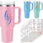 7 Sheets UV Dtf Cup Wrap Letters for 14-24oz Tumbler Custom Personalized Split Letter Stickers Vinyl Name Decals for Glass Cups Water Bottle Hard and Smooth Surface(Laser) - Image 2