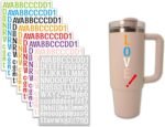 8 Colors Waterproof Name Stickers for Stanley Cup,8 Sheets Personalized Letter Stickers Alphabet for Tumbler DIY 8 Sheets 8 Colors - Image 2