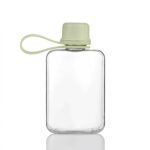 8.2 oz/240 ml Flat Travel Water Bottle, BPA Free Tritan Reusable Plastic Water Bottles Square Plastic Flask Pocket for Camping, Fitness, Outdoor Sports, Fits Purse and Pocket（green） - Image 2