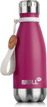 9 oz Water Bottle for Kids Stainless Steel Vacuum Insulated Flask Cola Shape Leak Proof Sports Water Bottle (Fuchsia Red) - Image 2