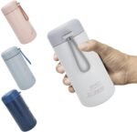 9oz Water Bottle Small Double Wall Insulated Mug,304 Stainless Steel for Hot&Cold Drinks,Leak Proof Water Bottle Vacuum Insulation with Carry Handle Beige - Image 2