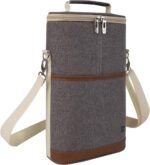 ALLCAMP OUTDOOR GEAR 2 Bottle Wine Tote Carrier - Insulated Portable Padded Canvas Wine Bag for Travel, BYOB Restaurant, Wine Tasting, Party, Great Christmas Day Gift for Wine Lover，Dark Gray - Image 2