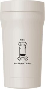 AeroPress Stainless Steel Travel Coffee Tumbler - Double-Wall Insulation for Hot or Cold Drinks with a Splash-Resistant Lid and Built-In Filter Storage, Cup Holder Friendly - 16 oz, Cream - Image 2